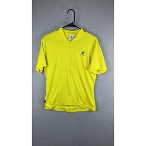 Cannondale Cycling Jersey Mens Large Yellow Chrono 1/4 Zip Made In USA